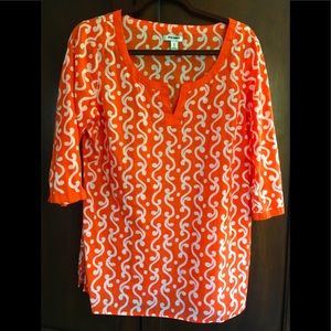 Old Navy Orange and white Tunic Medium